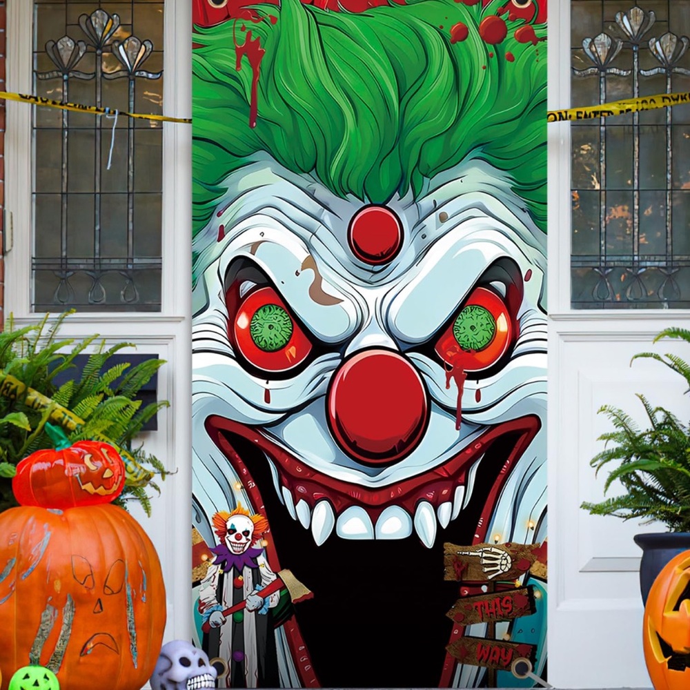 Creepy Clown Halloween Tapestry Wall Decor Horror Scary Clown